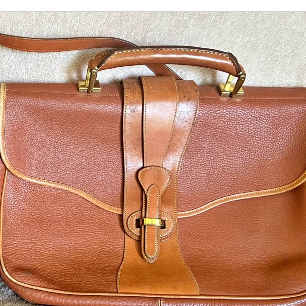 Dooney & Bourke Tan  Vintage Leather Briefcase